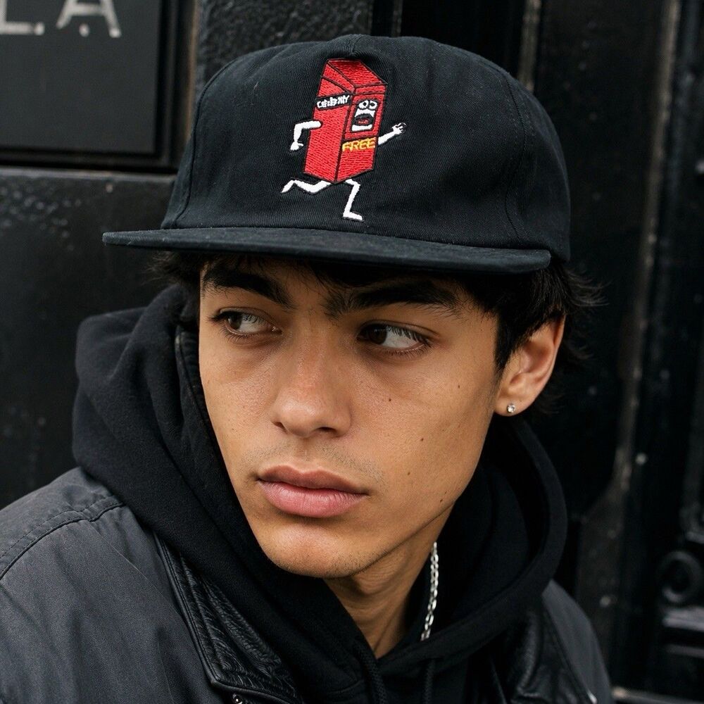 ONLY‎ NY Paper Run Snapback Hat Black Embroidered Streetwear NYC Cap